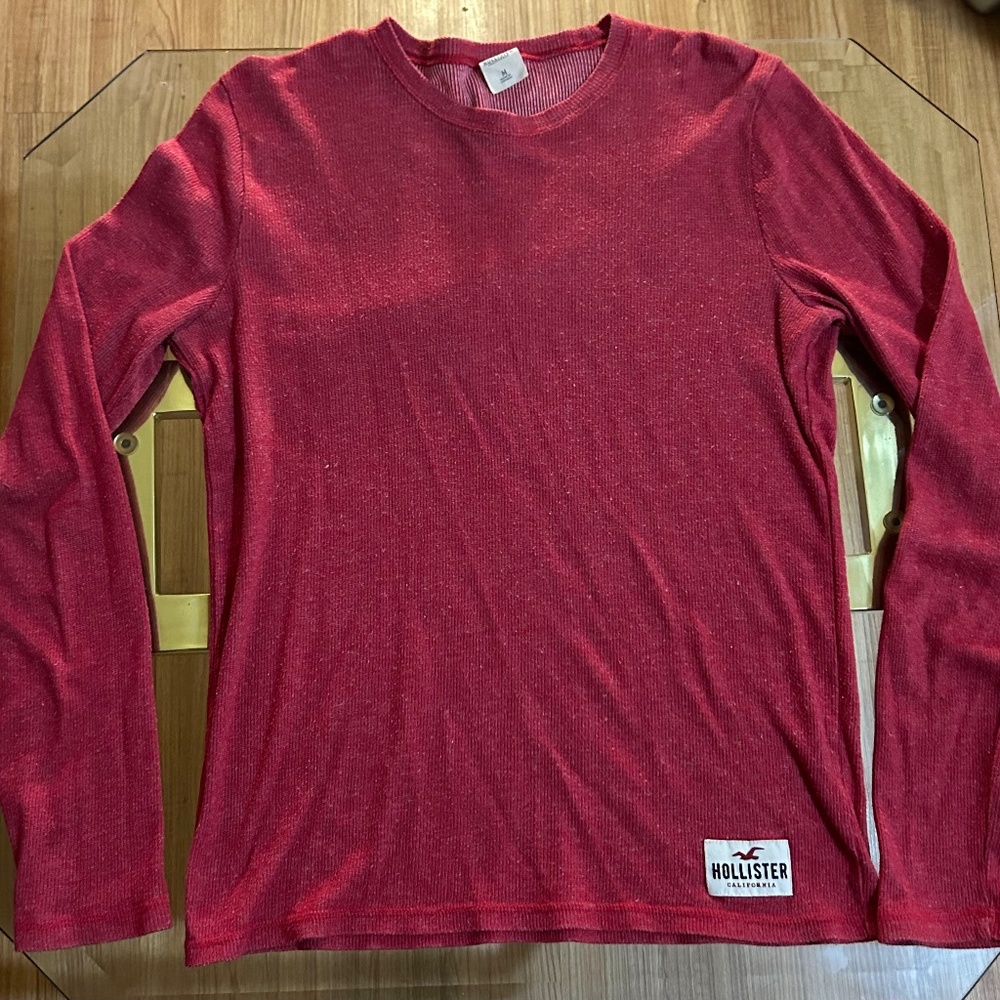 Men's Hollister Long Sleeve Thermal - Red - Size Medium